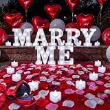 Aurelema Proposal Decorations Kit Marry Me Light up Letters, White