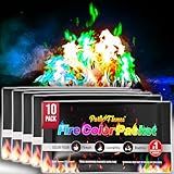 Fire Color Changing Packets Fire Pit (10 Pack) - Perfect for Any Campfire, Bonfire & Outdoor Fireplaces - Perfect Magic Cosmic Mystical Campfire Accessories - Camping Games