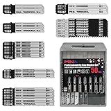 MNA Multi-Purpose Jig-Saw Blades, 50 Pieces, Assorted Jig Saw Kit Value Pack for Wood, Plastic and Metal Cutting with Carry Case