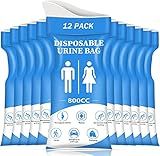 DIBBATU Disposable Urine Bag,12 PCS 800ML for Travel, Emergency Portable Pee Bag and Vomit Bags, Unisex Urinal Bag as Toilet Bag Suitable for Camping, Traffic Jams Pregnant, Patient, Kids