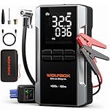 WOLFBOX 4000A Jump Starter with 160PSI Air Compressor, 12V Car Battery Booster, 88.8Wh Portable Jump Box (10.0 Gas/10.0L Diesel) with 65W Fast Charging, Tire Inflator, Jumper Cables, and LED Light