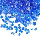 Skyflame High Luster 10-Pound Regular Fire Glass for Fire Pit Fireplace Garden Landscaping Cobalt Blue 1/2" Size