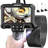 WINWEND Endoscope Camera with Light - IP67 Waterproof Borescope Camera with 8 Adjustable LED Lights | 4.3" LCD Screen Borescope | HD 1080P Inspection Cameras with 16.5ft Semi-Rigid Cord Tools for Men