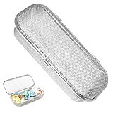 LASNQWE Dishwasher Basket, Stainless Steel Dishwasher Silverware Basket for Small Items, Replacement Mesh Drain Holder for Bottle Parts, Chopsticks, Forks, and Cleaning Accessories (Large)