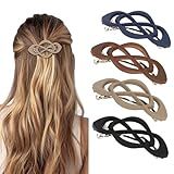 Vintage French Barrette Clips - 4 Pack Hair Accessories for Women & Girls, Thick to Thin Hair