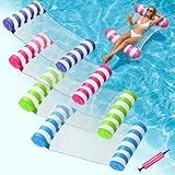 4 Pack Inflatable Pool Floats, OKSUWATER 4-in-1 Water Hammock, Pool Floats Adult Size for Swimming Pool Party Summer Lake Water Fun