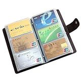 boshiho Leather Credit Card Holder Business ID Card Case Book Style 90 Count Name Card Holder Book (Black)