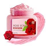 Rose Body Exfoliator, Deep Cleaning Exfoliating Body Scrub, Moisturizing Nourishing Salt Rose Body Scrub, 350 g