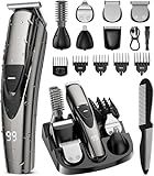 SHPAVVER Beard Trimmer for Men: Professional Barber Hair Clippers - 16-in-1 Cordless Grooming Kit - Waterproof Electric Razor with Turbo Speed & Precision Blades