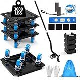 BYKLAUDIA Heavy Duty Furniture Dolly 360° Rotating 5 Wheels, Alloy Steel 3000 lbs Load Capacity Furniture Movers with Measuring Tape & Leveler