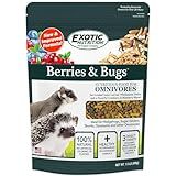 Berries & Bugs 1.5 lb - All Natural High Protein High Fiber Food for Hedgehogs, Skunks, Opossums, Sugar Gliders - Universal Insectivore Diet with Fruit, Gut-Loaded Insects, & Healthy Vitamins