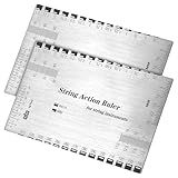 Qianyu 2 Pcs Guitar String Action Gauge Ruler Stainless Steel Guitar Setup Gauge Tool Luthier String Height Measuring Tool for Electric Bass and Acoustic Guitar Bass Mandolin Banjo