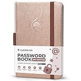 Clever Fox Password Book 2nd Edition Small – Pocket Password Keeper with Alphabetical Tabs – Internet Address Notebook & Login Details Organizer Journal – 3.5x5.6” (Rose Gold)