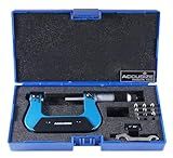 Accusize Industrial Tools 1-2'' X 0.0001'' Screw Thread Micrometer with 5 Anvil in Fitted Box, S916-C751