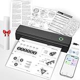 NADAIIN Portable Printers Wireless for Travel, Bluetooth Thermal Printer Supports 8.5" x 11" US Letter & A4 Size, Inkless Mobile Printer Work with Android iPhone Laptop for Home Office School, Black