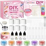 TSVATE DIY Lip Balm Kit, 47Pcs Lip Balm Making Kit for Kids, Make Your Own Lip Balm, Lip Care Kit by Multi-flavor and Multicolored, DIY Makeup Set for Birthday Gift