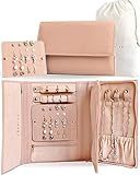 COSMIYA Personalized Initial Travel Jewelry Case - Monogram Custom Gifts For Women, Bridesmaid Proposal Gifts, Travel Jewelry Organizer, Customized Travel Jewelry Box, Birthday Gifts For Mom