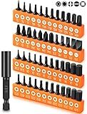 AEJ 49-Pack Screwdriver Bit Set, Hex Head Drill Bit Set, Torx Square Slotted Phillips Bit Set with 1/4" Bit Holder, 1/4 Hex Shank, S2 Steel, 1"Long