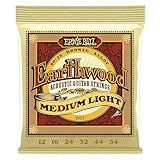 Ernie Ball Earthwood Medium Light 80/20 Bronze Acoustic Guitar Strings, 12-54 Gauge (P02003)