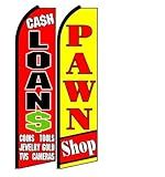 Cash Loans, Pawn Shop King Size Swooper Flag Sign Pack of 2