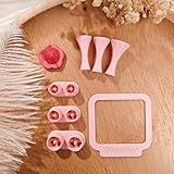 Jopgeey Stud Post Embedding Tool Set for Polymer Clay Earring, 3D Print Polymer Clay Tools for Clay Jewelry, Earring Post Embedder Tool, Easy to Use and Store