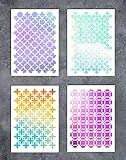 GSS Designs Patterns Oriental Stencil Template Set（4 Pack）- Geometric Stencil A5(6x8.25 Inch) - Art Painting for Card Making Canvas Furniture(SL-070)