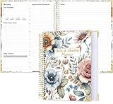 Undated Daily Monthly Planner for 2026 or Anytime - A4 To Do List with Hourly Schedule, Hardcover Spiral Bound Daily Planner to Increase Focus, Stylish School/Office Supplies, 8.5" x 11", Flower