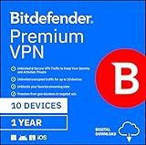 Bitdefender Premium VPN | 10 Device | 1 Year [PC/Mac Online Code]