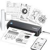 TYPONOS Portable Printers, D820 Wireless Bluetooth Printers Support 2" to 8.5" Width Thermal Paper & 8.5"x11" US Letter Size, Receipt Printers for Home Use Suitable for Phone & PC (Black)