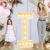 GGPL 4ft Marquee for Letters I, Large Light up Letters, Multifunctional Large Marquee for Letters 4 Feet Tall for Party Decorations, Letter Balloons, Wedding Decor, Proposal Decorations (Letters I)