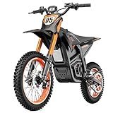 Electric Dirt Bike for Adults, 3000W Peak Motor, Max 34 MPH and 48V 21Ah Removable Battery, Dual Hydraulic Brakes, Full Suspension Electric Motorcycle For Ages 13+, 14"/12" Fat Tire for All-terrain