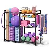 Homsorout Weight Rack for Home Gym - Exercise Equipment Storage Organizer for Yoga Mat Dumbbells Kettlebells Foam Roller Yoga Strap & Resistance Bands, Ideal Yoga Mat Holder & Workout Equipment Organizer