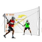 Open Goaaal Lacrosse Goal, Rebounder and Backstop Net, 6 x 6 ft Inside net | 10 ft x 19 ft surrounding coverage; movable sides for full-power shots and crease-roll practice