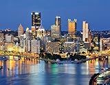 DIY 5D Diamond Painting Kit Skyscrapers Downtown Pittsburgh Pennsylvania USA Skyline City Pa 14" X 20" Adult Full Drill Rhinestone Cross Stitch Art Crafts for Home Decoration