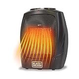 BLACK+DECKER Personal Ceramic Heater, Space Heater for Office Desk, Home Office & Personal Use Desk, 2 Heat & Fan Only Settings, Adjustable Thermostat, BHDC201, Black