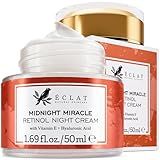 Eclat Skincare Retinol Night Cream – Renewing Retinol Cream for Face with Hyaluronic Acid – Anti Aging to Smooth Wrinkles & Fine Lines - Firming & Hydrating Face Moisturizer for Women & Men 50 ml
