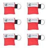 Archer MedTech CPR Face Shield for Pocket or Key Chain – Emergency Face Shield with One-Way Valve, Durable Keychain, Latex-Free Rescue Barrier for Adults, Children & Infants, First Aid & CPR - 6-Pack
