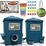Automatic Port Chicken Feeder and Cup Waterer Set - Chicken Coop Accessories, No Waste Poultry Feeder, 3 Gallon/16 Pounds
