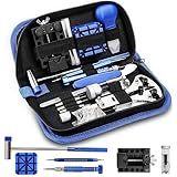 ONEBOM Watch Repair Kit Tool—Professional Watch Band Opener Link, Watch Battery Replacement Tool kit, Watch Back Case Remover with Carrying Case…