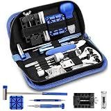 ONEBOM Watch Repair Kit Tool—Professional Watch Band Opener Link, Watch Battery Replacement Tool kit, Watch Back Case Remover with Carrying Case…