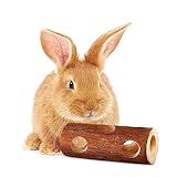 SunGrow Rabbit Log Chew, 8 Inches, Fresh Lumber Contemporary Textured Design 2-in-1 Hay Feeder and Molar Bunny Log Chew Teeth Care Toy, for Chinchilla, Hamster, Guinea Pig, Gerbils, Small Animals