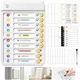 Chore Chart for Kids, Checklist Planning Board with Sliders, 19 Personalizable Sheets and Magnetic Marker, ADHD Tools for Kids to Do List Routine Chart Visual Schedule Magnetic Board for Fridge