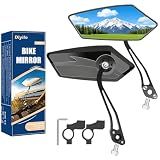 Diyife Bike Mirror 1 Pair, [New Version] HD Wide Angle Large Handlebar Rearview Mirror, Blast-Resistant 360°Adjustable Bicycle Rear View Mirror Accessories for Ebike Mountain Road Bike