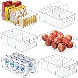 Mpotmiy 6-Pack Pantry Organizers and Storage, Clear Fridge Organizer Bins