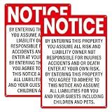 Anobell 10"×14" Not Responsible for Accidents or Injuries Sign 2 Pack Red