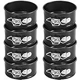 Sunnyray 8 Pcs 4 Inch Springform Pan for Baking Mini Cheesecake Pans with Removable Bottom Nonstick Leakproof Round Cake Mold Spring Form Molds for Mini Cheesecake Pizza and Quiches (Black)
