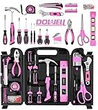 DOWELL 123-Piece Pink Home Repair Tool Kit for Women & Girls - All-in-One DIY Toolkit with Ergonomic Handles, Durable Toolbox, Non-Slip Grips | Perfect Gift for Wives, Moms, Crafters