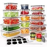 40 PCS Food Storage Containers with Lids Airtight (20 Containers & 20 Lids), Leak proof Meal Prep Container Set for Kitchen Storage, BPA-free, PVC-free Plastic, Microwave/Dishwasher Safe, Labels & Pen