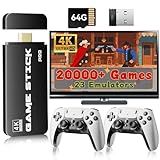 2026 Upgraded Retro Gaming Console Stick Pro, Classic Video Games Stick with 4K HDMI, Built-in 23 Game Emulators, 20000+ Games - Video Gaming Stick with Upgrade Dual 2.4G Wireless Controllers (64G)