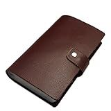 boshiho Leather Credit Card Holder Business ID Card Case Book Style 90 Count Name Card Holder Book (Brown)